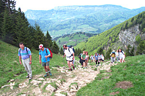 Arrive au col de l'Alpette