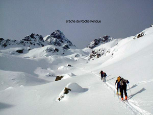 montée vers le sommet de Bréche Fendue